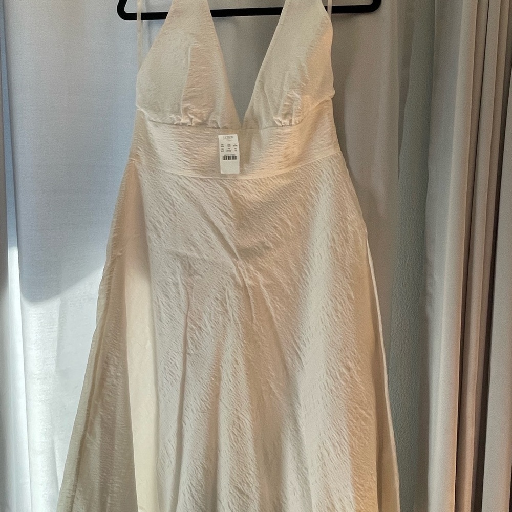 J. Crew white halter style Cotton-Lined Dress